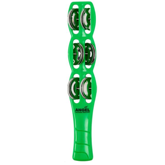 Jingle stick with 6 pairs of jingles - green
