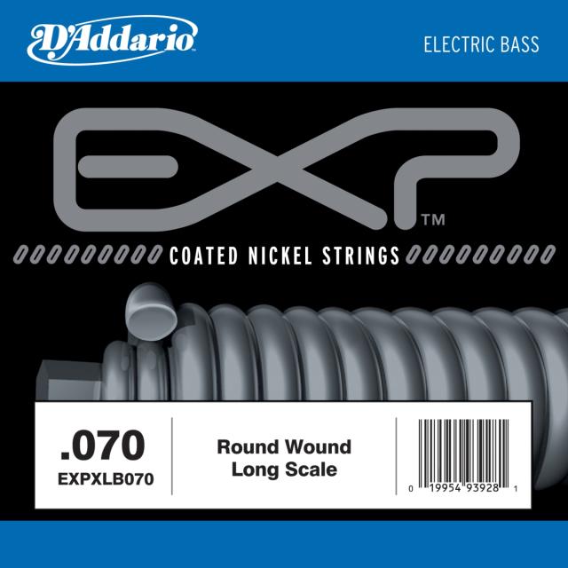 EXP Coated Nickel Round Wound Bass Guitar Single String, .070