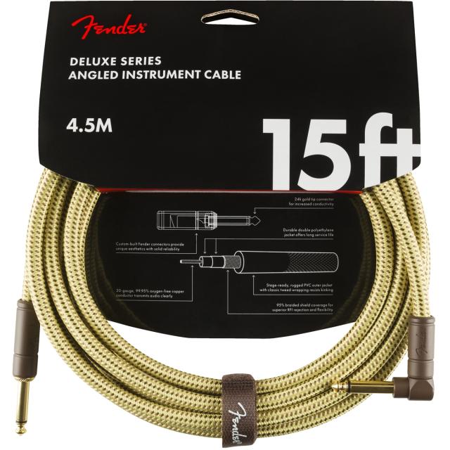 Cavo per strumenti serie Deluxe Straight/Angle 15' (4,5 m)  Tweed