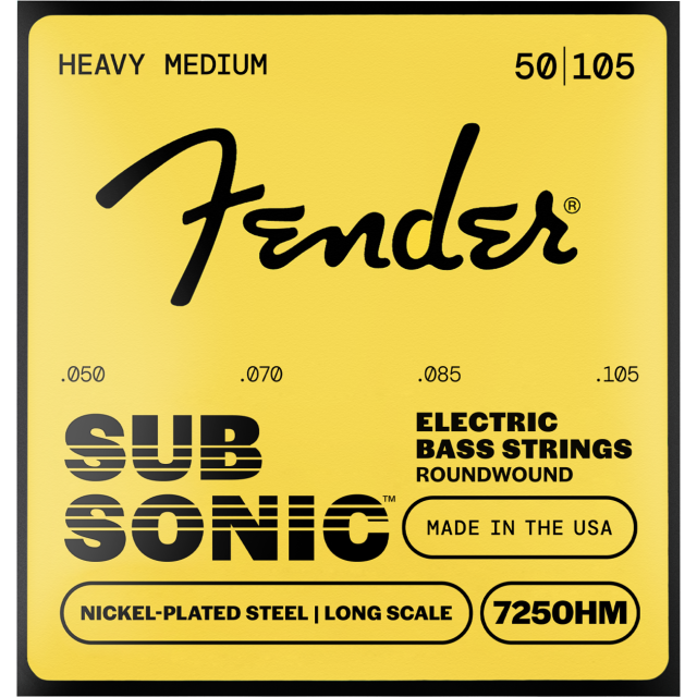 Muta Fender  SubSonic™ 7250HM Bass Strings, Nickel-Plated Steel, Long Scale, Gauges .050-.105 0737250408