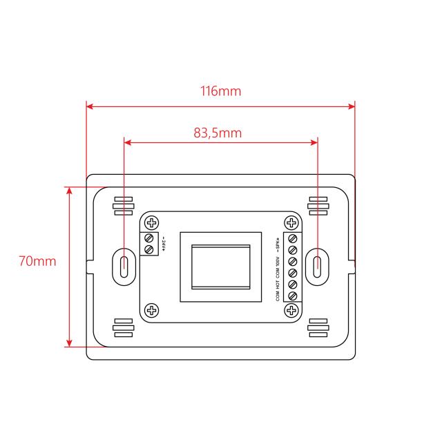 Attenuatore di volume da 30W per diffusori a 70-100V, 11 posizioni + Off, con linea aux. e comando di allarme a 24V