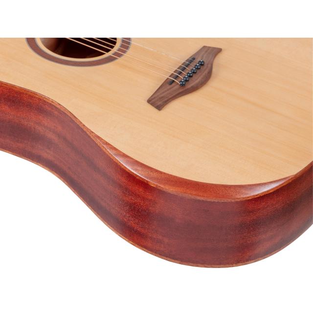 Dreadnought cutaway acoustic guitar with mahogany armrest and preamp