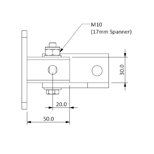 T51 Stud bracket for Air and Cyclone series, black