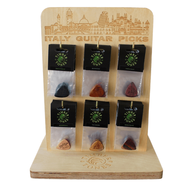 Laser engraved display with 36 wood picks ITALY series