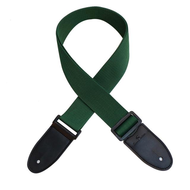 Poly strap for guitar/bass with artificial leather ends