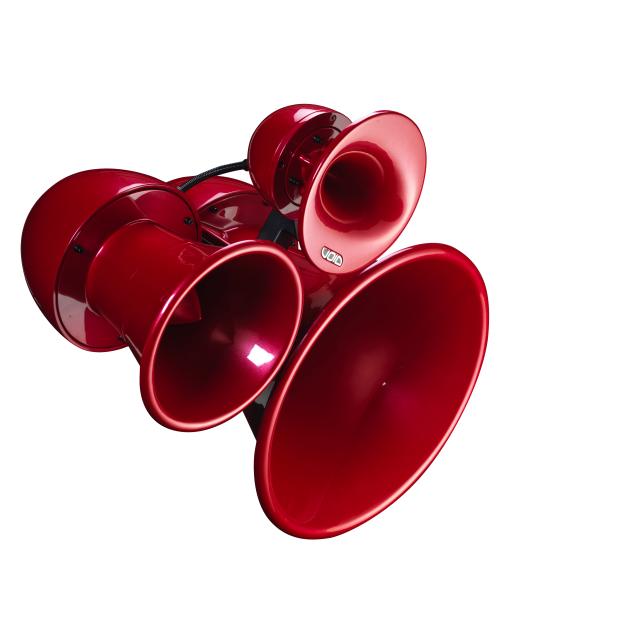 Three-way passive design speaker with 12“, 8” and 1.5” (red)