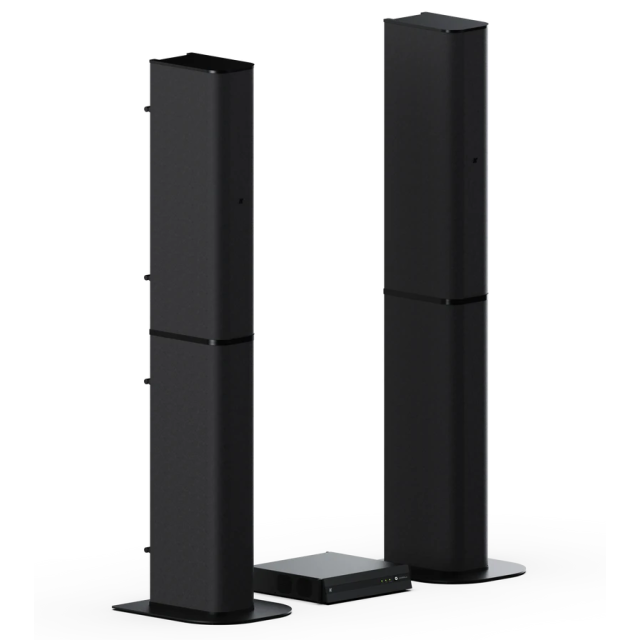 Pair of Full-range Design Column Loudspeakers complete with accessories + 4CH x 2500W @4Ω Amplifier