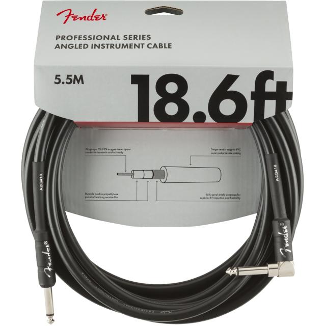 Professional Series Instrument Cable Straight/Angle 18.6' Black