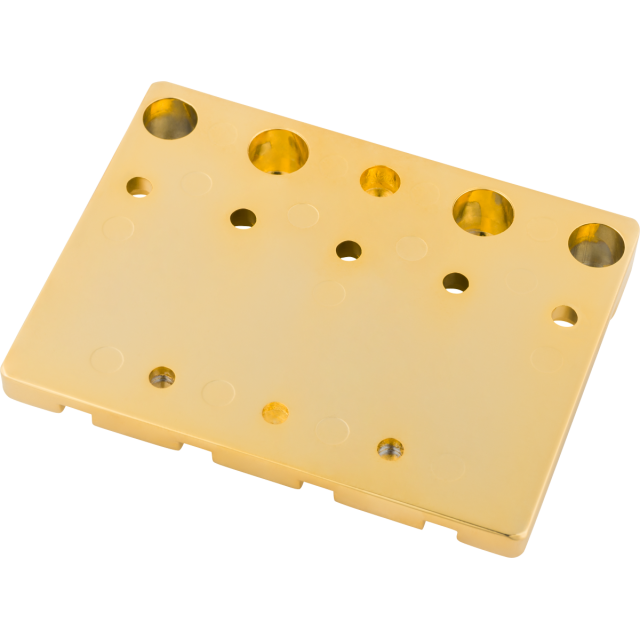 Fender® HiMass™ 4-String Bass Bridge Assembly With Zinc Saddles, Gold