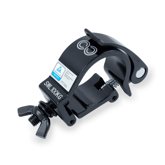 MORSETTO  FISSAGGIO RAPIDO  IN ALLUMINIO NERO DA 50 MM 100 KG