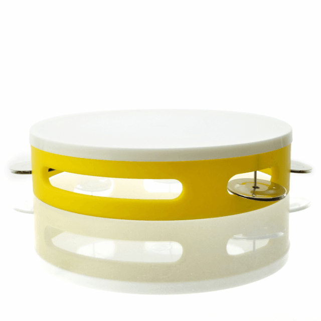 Tamburine with jingles in PVC and synthetic head - medium size