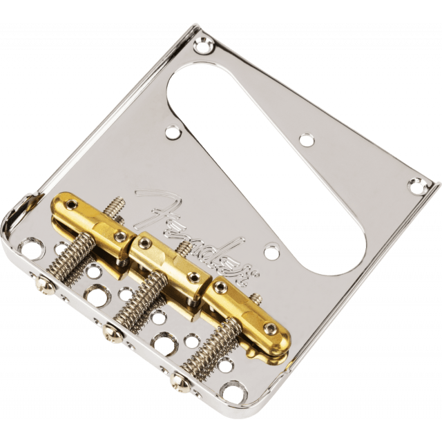 3-Saddle top-load/string-trough tele® bridge with compensated brass “bullet” saddles