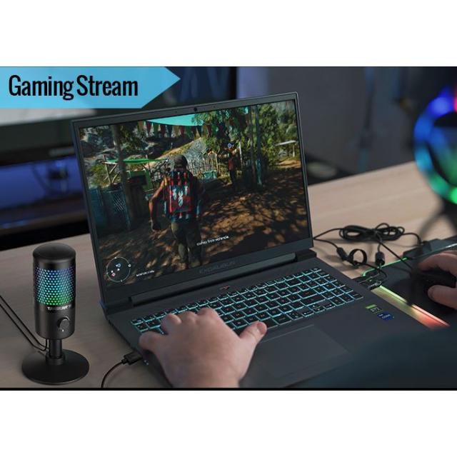 Microfono digitale USB con effetti LED RGB