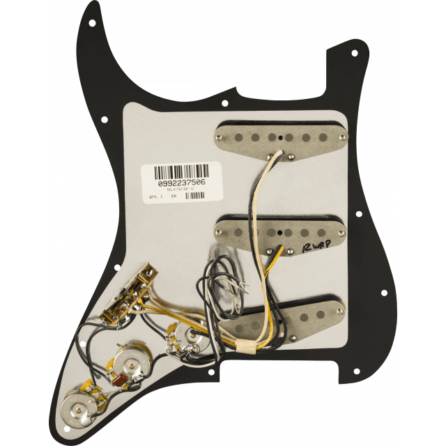 Fender Pre-Wired Strat Pickguard, Pure Vintage '65 w/RWRP Midde, Nero11 Hole PG