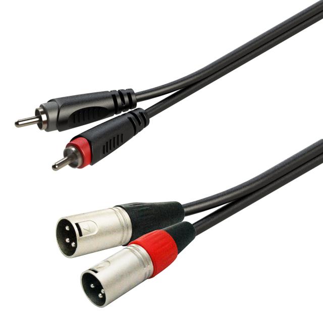 Cavo adattatore sbilanciato 2xRCA maschio - 2xXLR maschio / 6mt