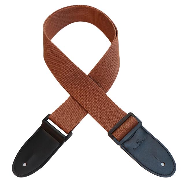 Tracolla per chitarra/basso in poliestere con terminali in pelle artificiale