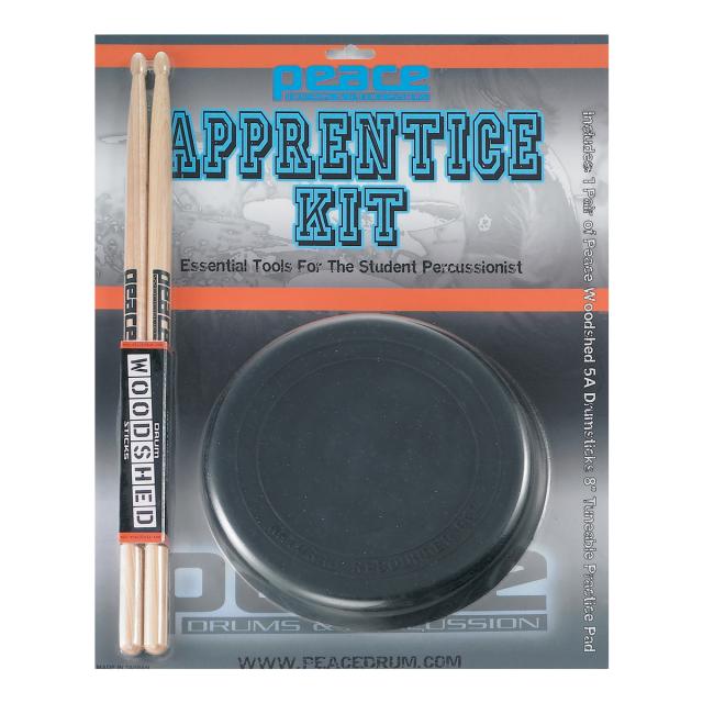 Training Kit Set Pad in gomma  da 8" e coppia bacchette 5A