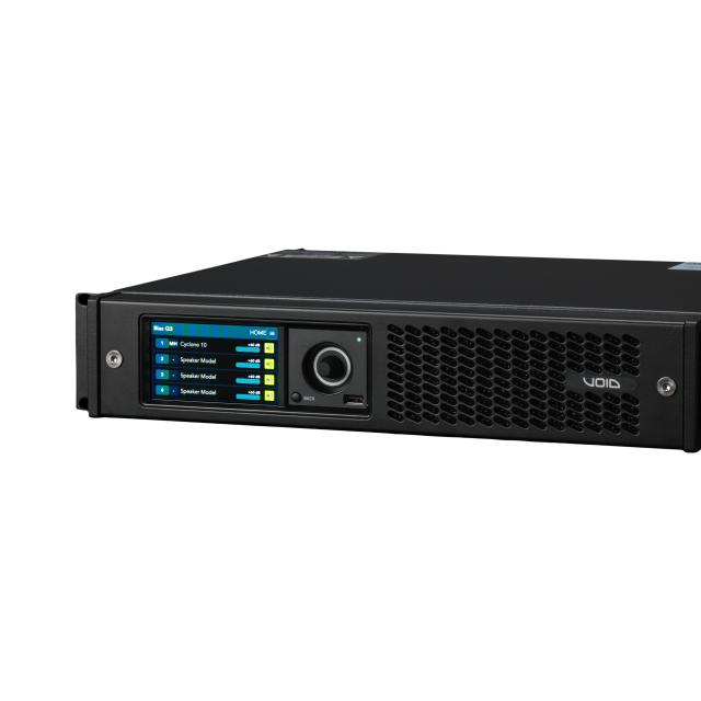 4-channel amplifier, 2300 W into 4 Ω, advanced DSP with Dante/AES67 system and 4.3" touchscreen