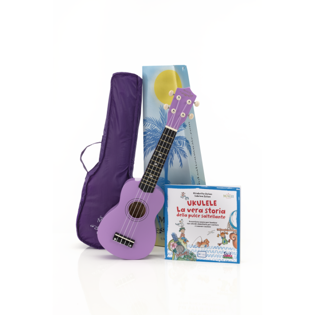 Ukulele MAUI SUNNY con borsa e libro educativo CURCI per bambini 