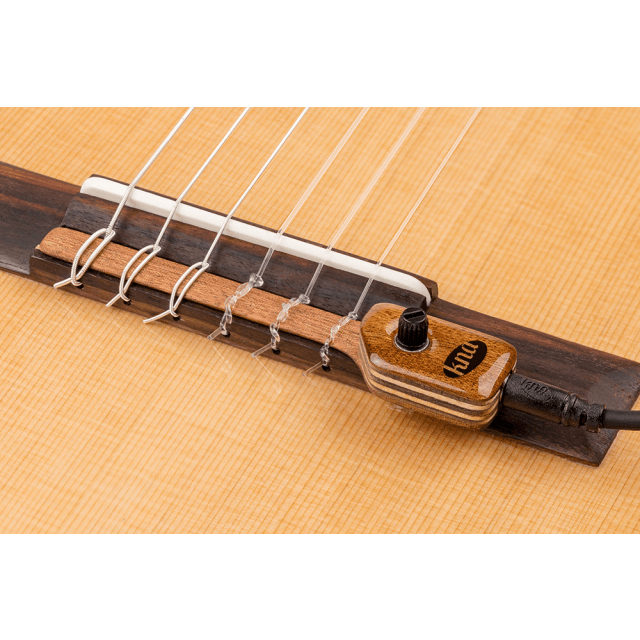 NG-2 Portable piezo pickup with volume control for nylon-string guitar.