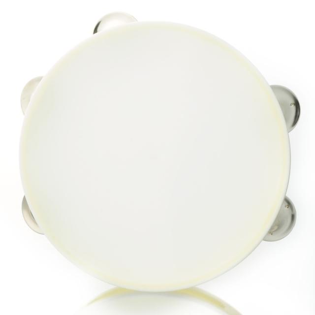 Tamburine with jingles in PVC and synthetic head - medium size