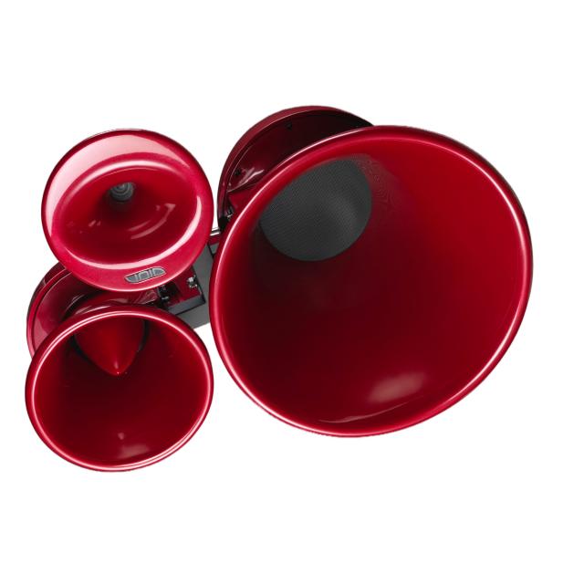 Three-way passive design speaker with 12“, 8” and 1.5” (red)