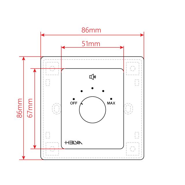 Attenuatore di Volume 5W per diffusori a 70-100V, 4 Posizioni + Off