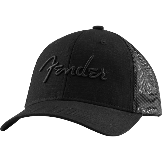 6 Panel Mesh Back Pick Pocket Hat, Black