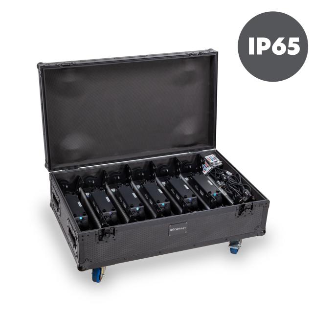 Set 6 barre led a batteria con flight case
