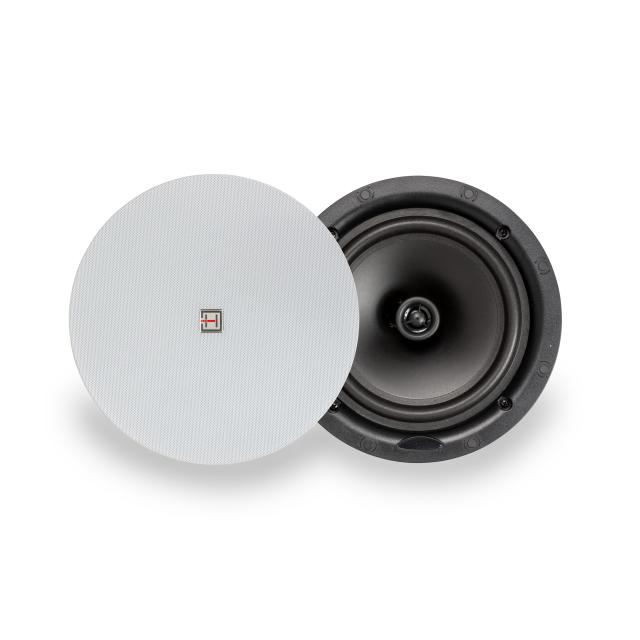 40W 8ohm 8" 2-Way Ceiling Speaker with Frameless Grille, White