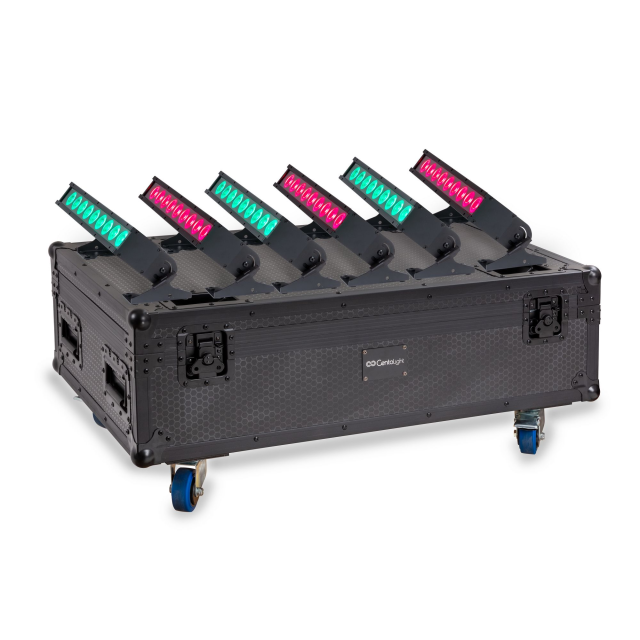 Set 6 barre led a batteria con flight case