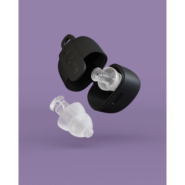 Music-filtered earplugs for festivals, events, and concerts - transparent