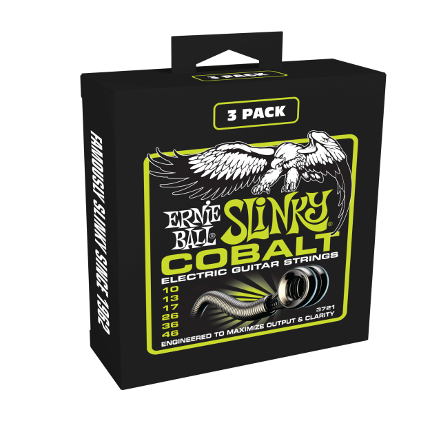 REGULAR SLINKY COBALT ELECTRIC GUITAR STRINGS 3 PACK 10/46