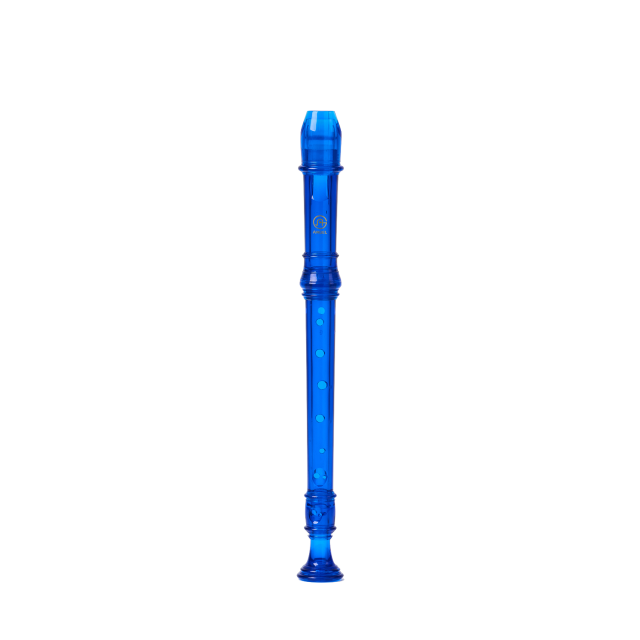 Soprano recorder german fingering transparent color Ocean Blue