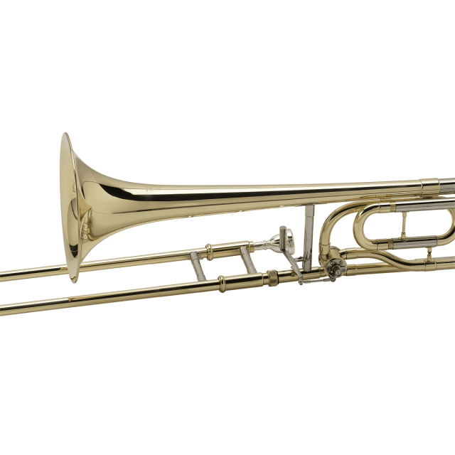 Bb/F trombone in gold lacquered finish