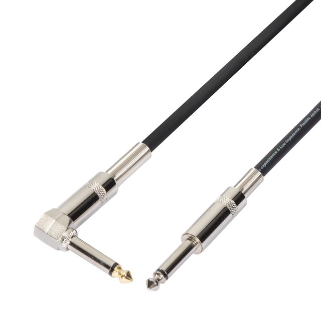 Cavo strumenti sbilanciato 6.3mm Jack MONO - 6.3mm Jack ad angolo MONO / 6mt
