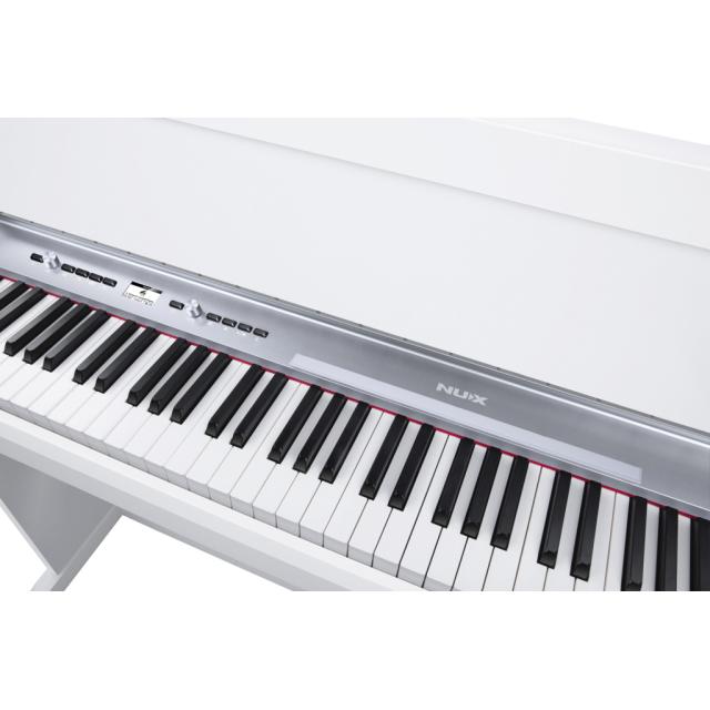 Piano digitale con cabinet e tastiera pesata a triplo sensore - bianco