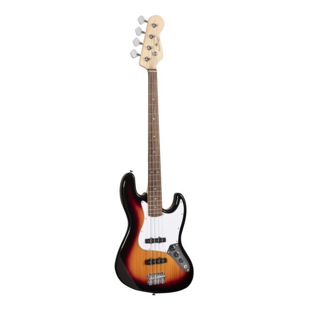 Electric bass with bridge and neck pick ups