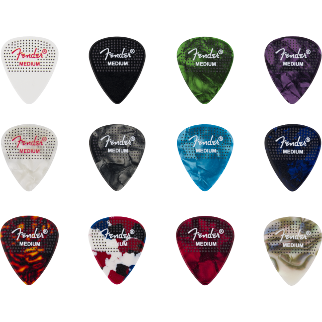 351 Dotted Celluloid Picks, 12-Pack, Medium