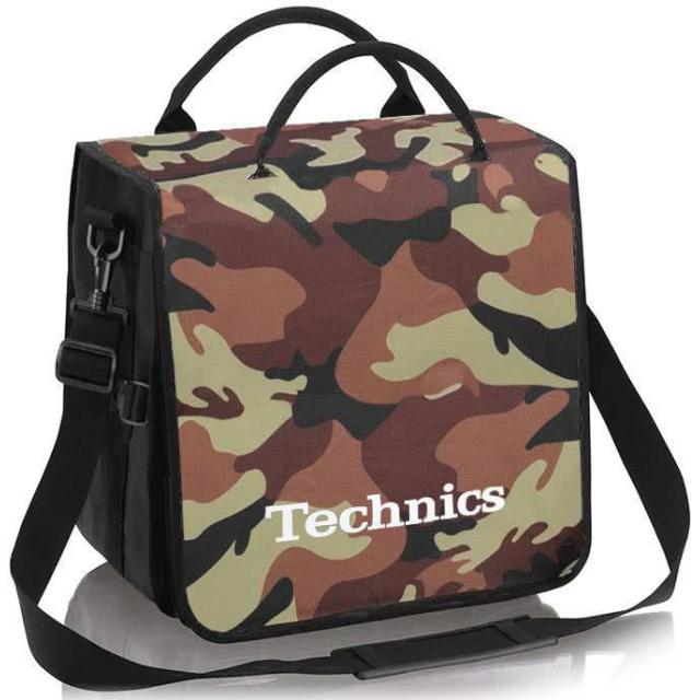 Borsa Convertibile Porta Vinili da DJ (Capacità: 45 dischi - Colore Marrone Mimetico/Bianco)
