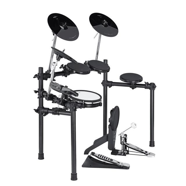 Electronic drum kit with snare mesh head and advanced sound module