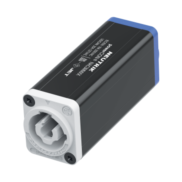 CBC coupler for linking powercables using IEC 60320-1 compliant powerCON XX series receptacles (NAC3MPXXA/B)