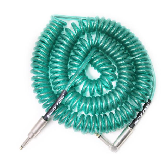 Classic Coil Bullet Cable straight/straight 30ft - Teal