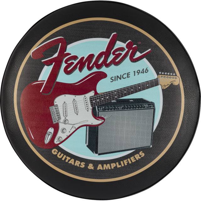 Fender™ Chitarre e amplificatori Pick Pouch Sgabello da bar, nero/nero, 30"