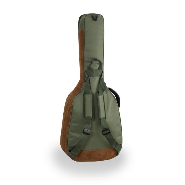Borsa chitarra acustica con inserti in pelle suede