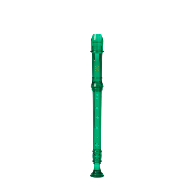 Soprano recorder german fingering transparent color Emerald Green