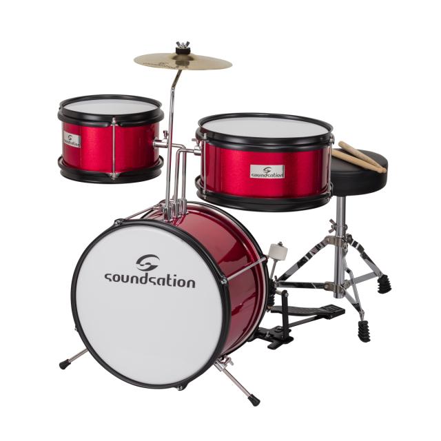 Batteria acustica per bambini da 3 fusti completa rosso 