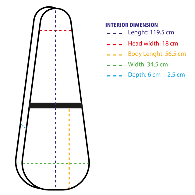 Hard case for electric bass (drop shaped)