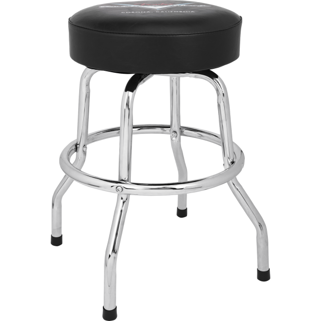 Fender™ Custom Shop Chevron Logo Barstool, Black/Chrome, 30"
