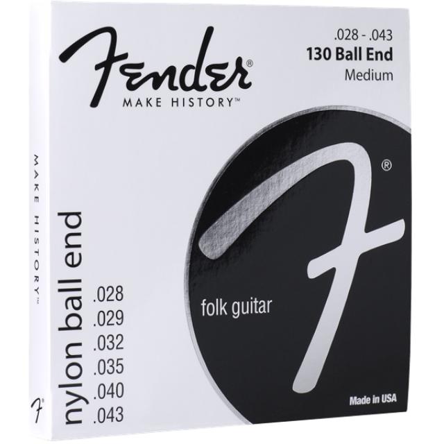 Nylon Acoustic Strings, 130 Clear/Silver, Ball End, Gauges .028-.043, (6)